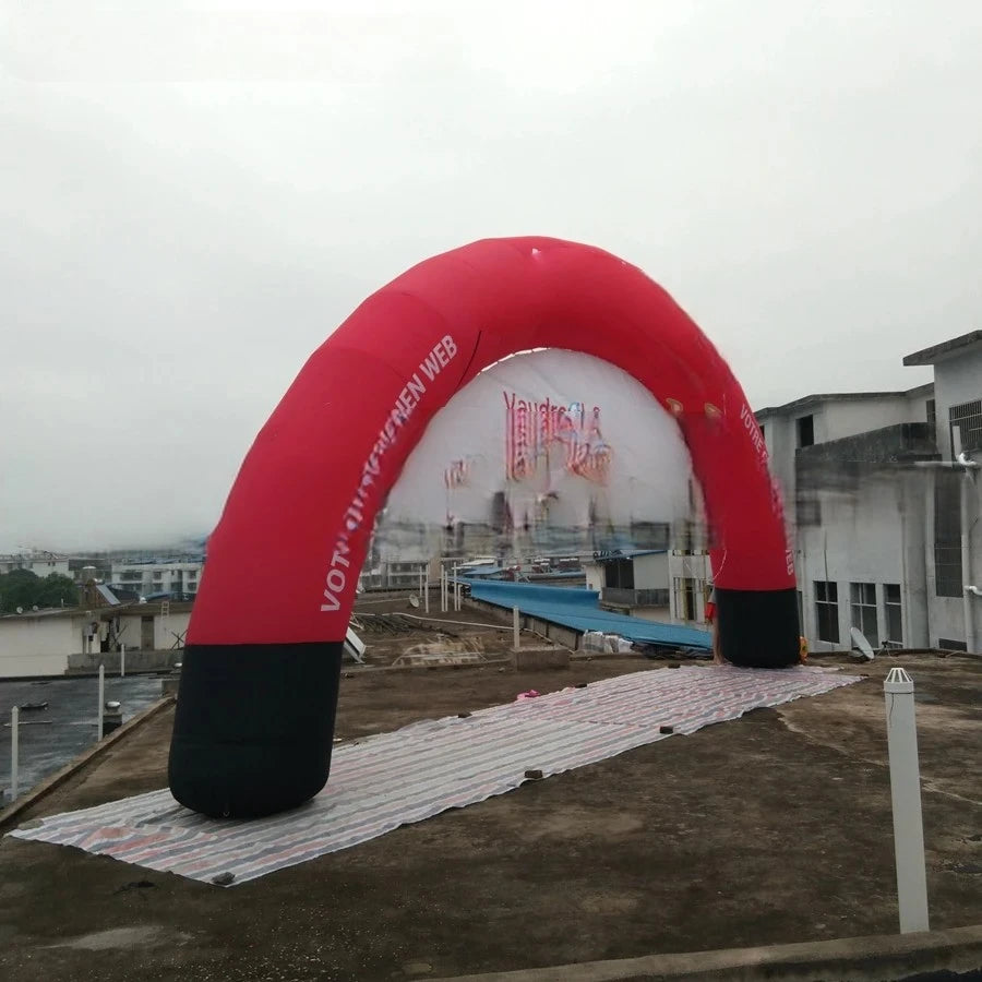 Entrance for Outdoor Events 10x5m Giant Curved Archway Red Inflatable Start Finish Line Sport