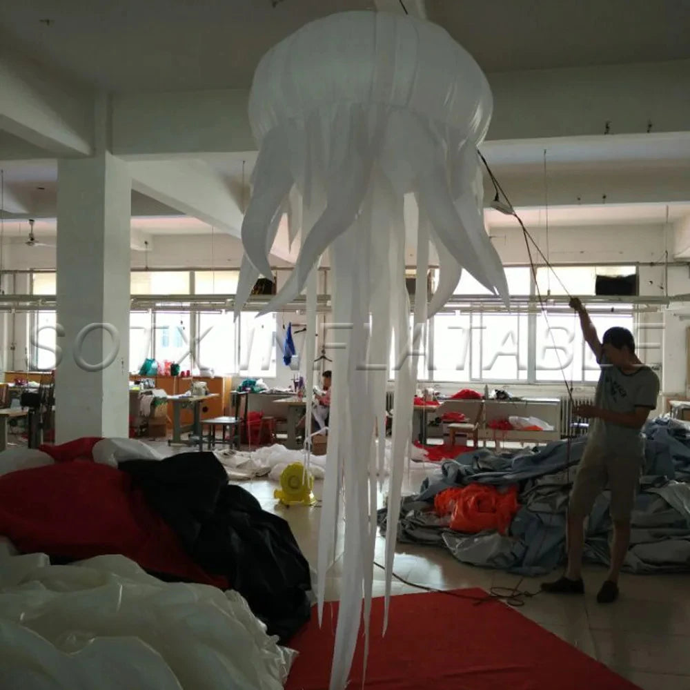 For Party Decoration Giant Inflatable Led Jellyfish Hanging Lighting Medusa Balloon Inflatable Octopus Tentacles