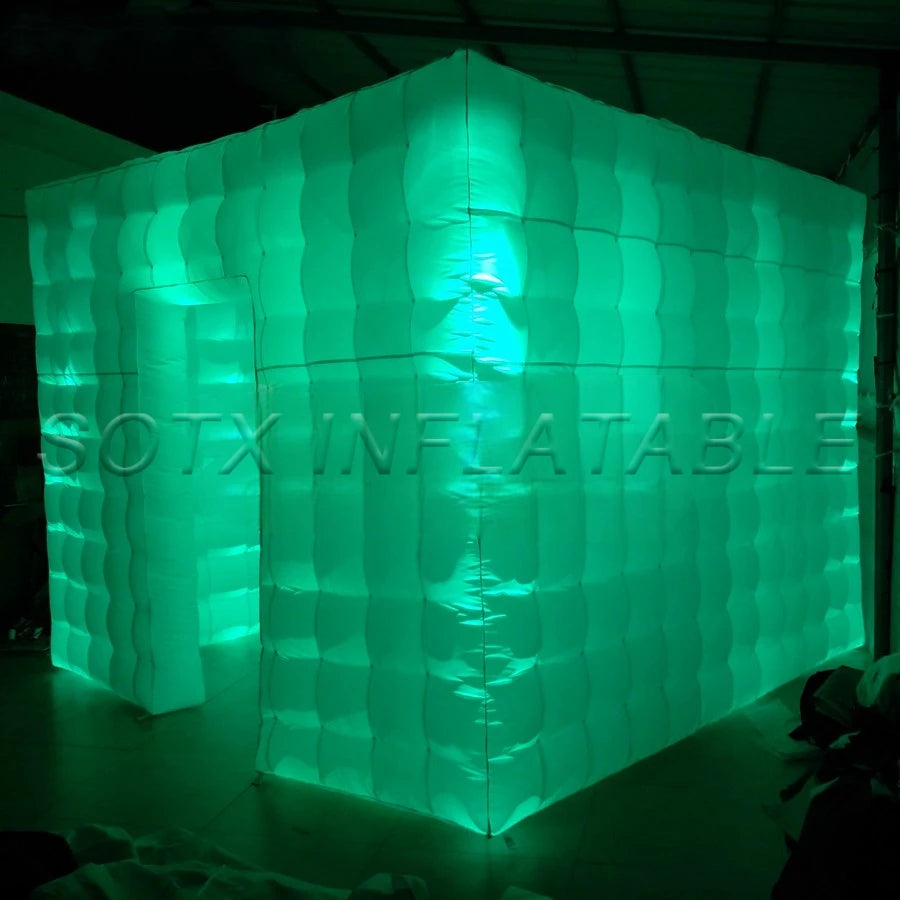 Photo Booth cabinet Wonderful 3.6 m L x3.6 m W x 2.4 m H Cube led inflatable Tent,1 door Lighting Studio/Bigger Inflatable