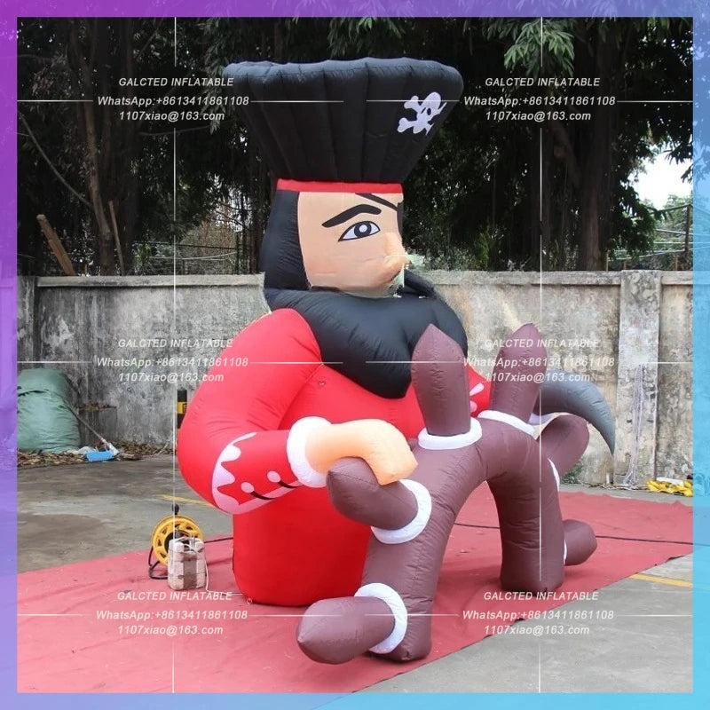 Inflatable Pirate Man Cartoon Advertising Giant With Blower Inflatable Ship Captain Replica For Ocean Event