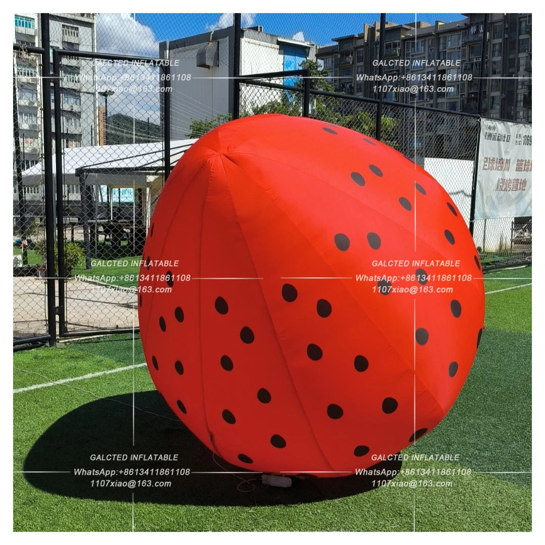 Inflatable Strawberry With Blower Giant Outdoor Advertising Display For Event And Store Promotion