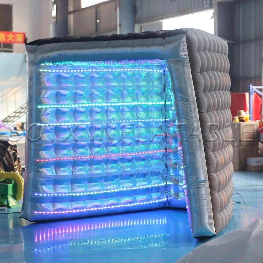 Wedding Party Show V-Shaped Inflatable LED Photo Booth Tent Backdrop Inflatable Photo Booth Enclosure for Advertising