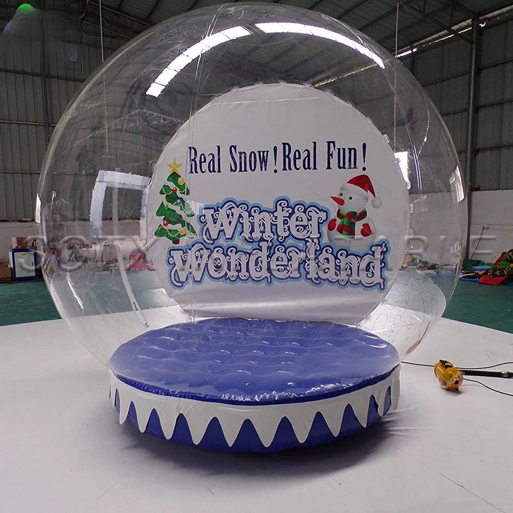 Snowball For Party Christmas Decoration Inflatable Snow Globe With Custom Background And Jumping Bed Outdoor Dome Bubble Tent