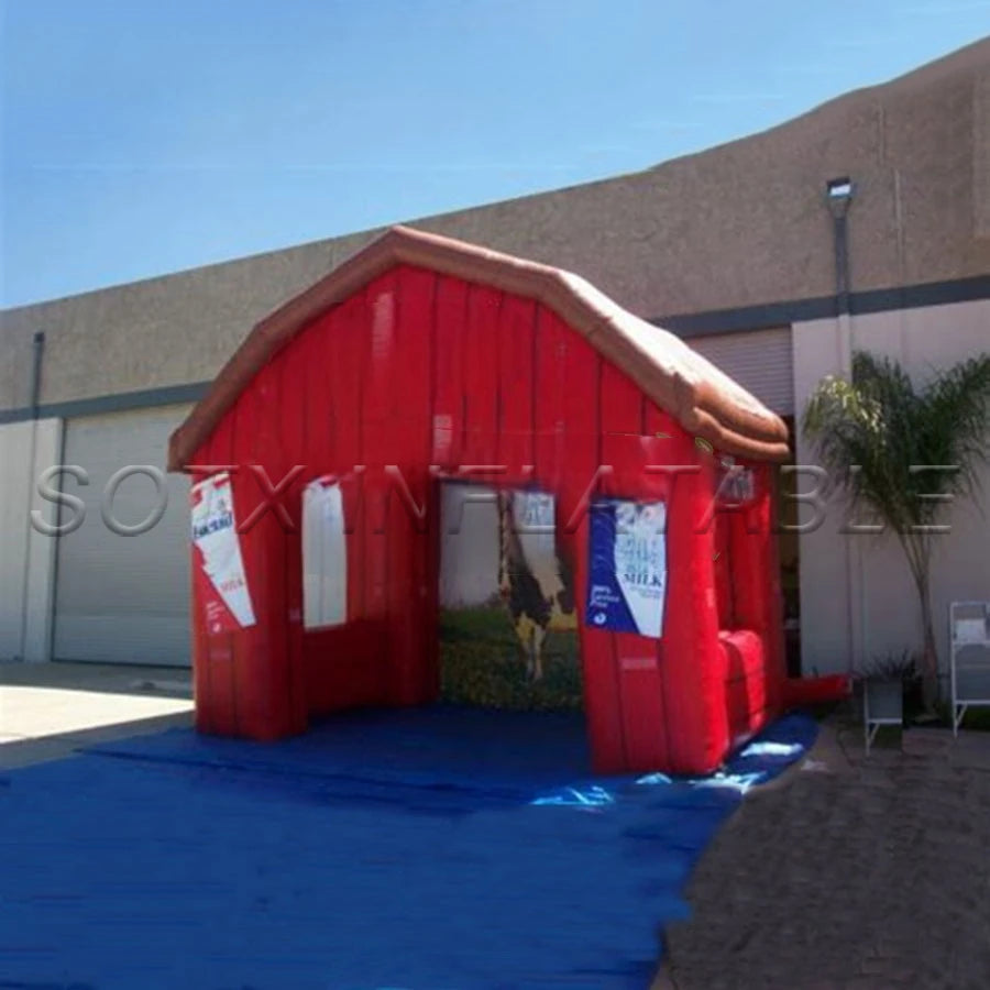 advertising or exhibition Customized full red inflatable stall station,farm vendor space,inflatabl booth for