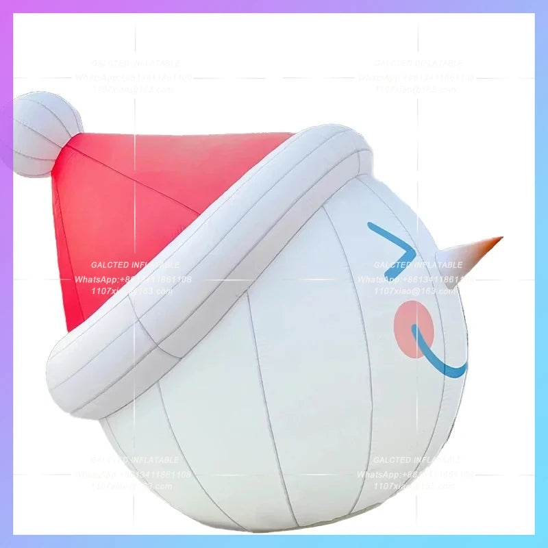 decoration ski slope advertising Inflatable christmas snowman hat for street