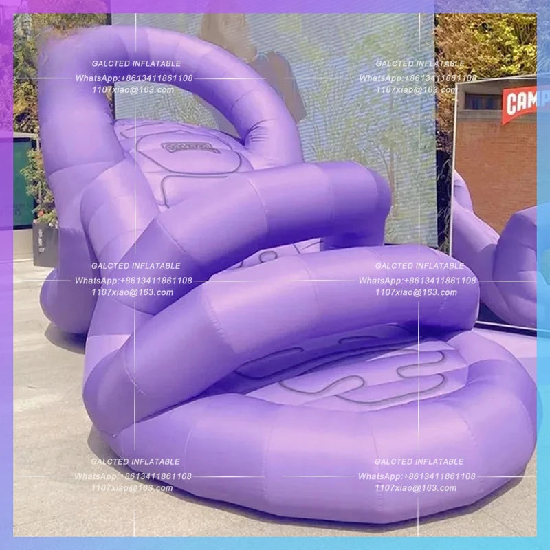 slippers flip-flops Hole-in-the-shoe Inflatable simulation purple high-heeled  creative gas model customization