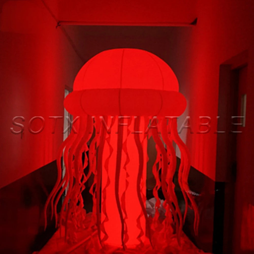 Party Decoration Hanging Beautiful Lighting Inflatable Jellyfish With Led For Nightclub Ceilling Or Music