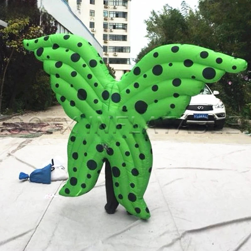 for event performance Fashion adults walking cartoon colorful led light dance inflatable butterfly wing costume