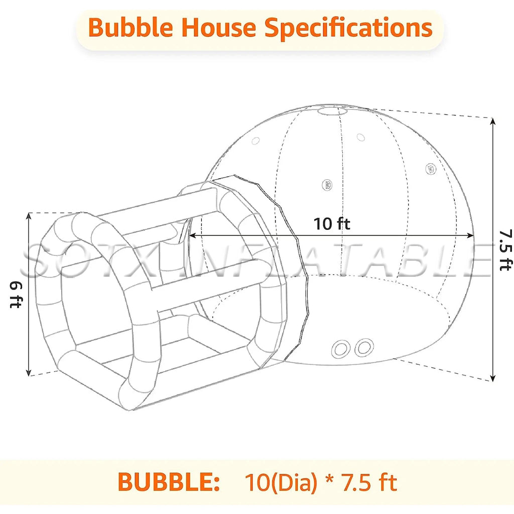 For Birthday Party 2024 Hot Sale Clear Dome Inflatable Bubble Tent With Balloon Outdoor Air Glamping Transparent Bubble House