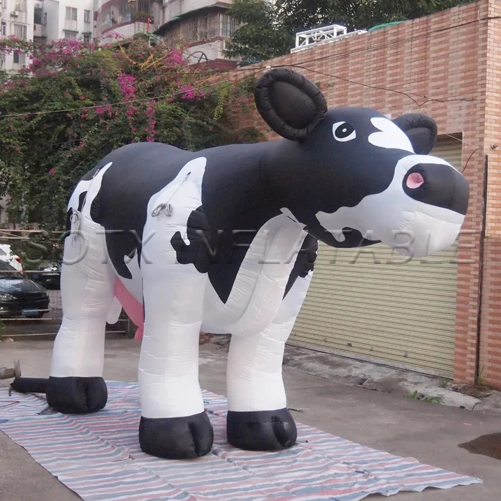 Parade Pasture Decoration Hot Sale 5m Giant Inflatable Milk Cow Outdoor Inflatable Dairy Cattle Farm Animal Model For