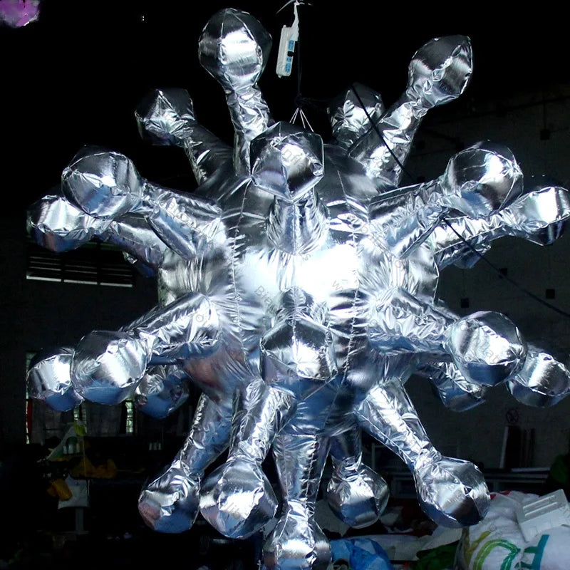 Hanging Silver Inflatable Customized Golden Inflatable Star For Event Decoration