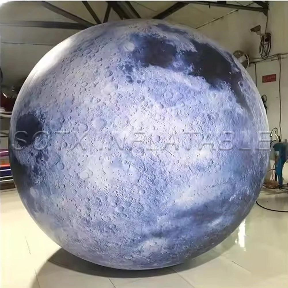 For Festival Decoration Blow Up Giant Inflatable Moon With Built in LED Lights Airtight PVC Planet Balloon Earth Balloo