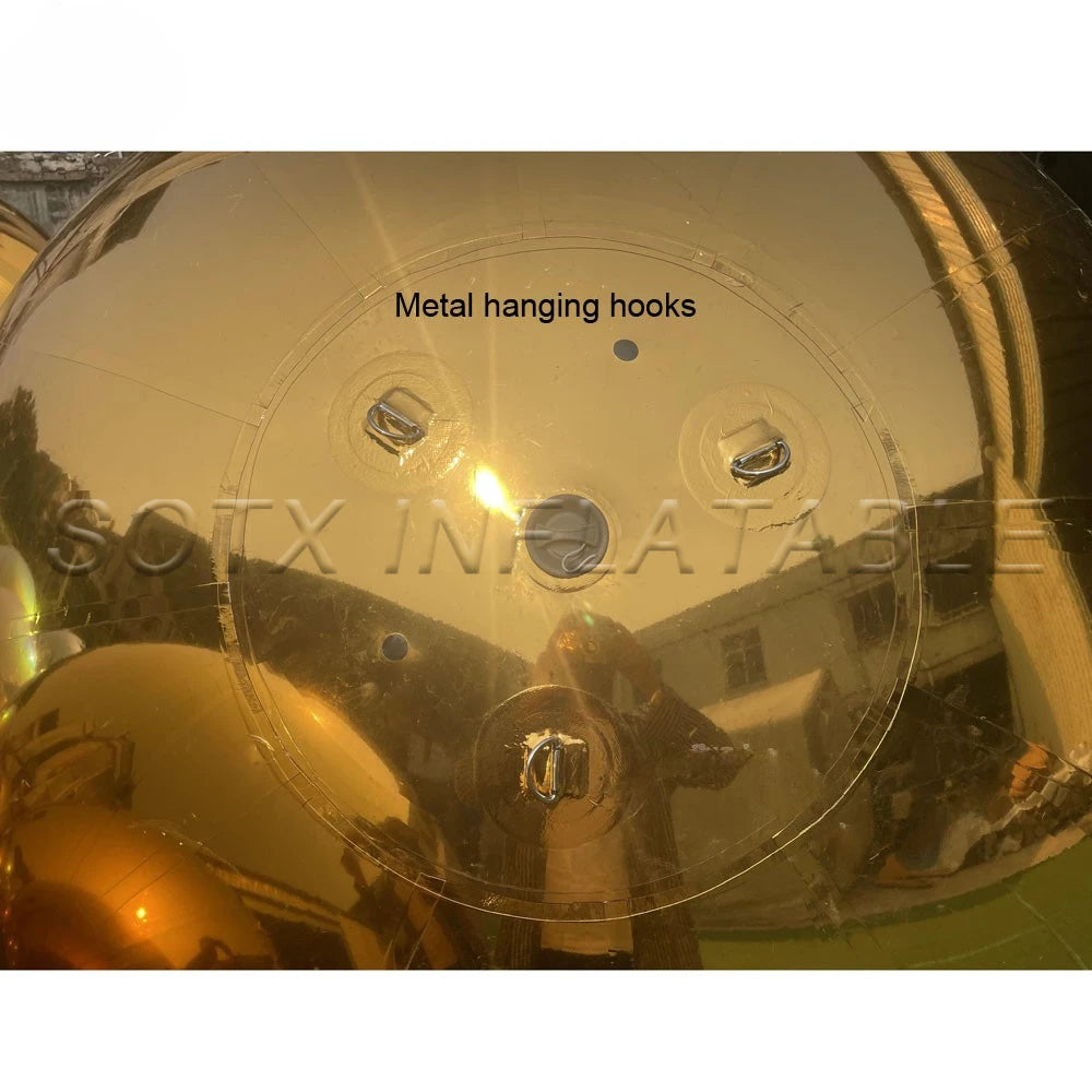 For Outdoor Event Decoration Gold Giant Inflatable Mirror Ball Outdoor Big Sphere Christmas Balloon Inflatable Golden Ball