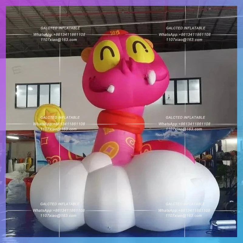 luck cartoon fortune snake Luck inflatable snake zoo new year decoration for Chinatown decoration