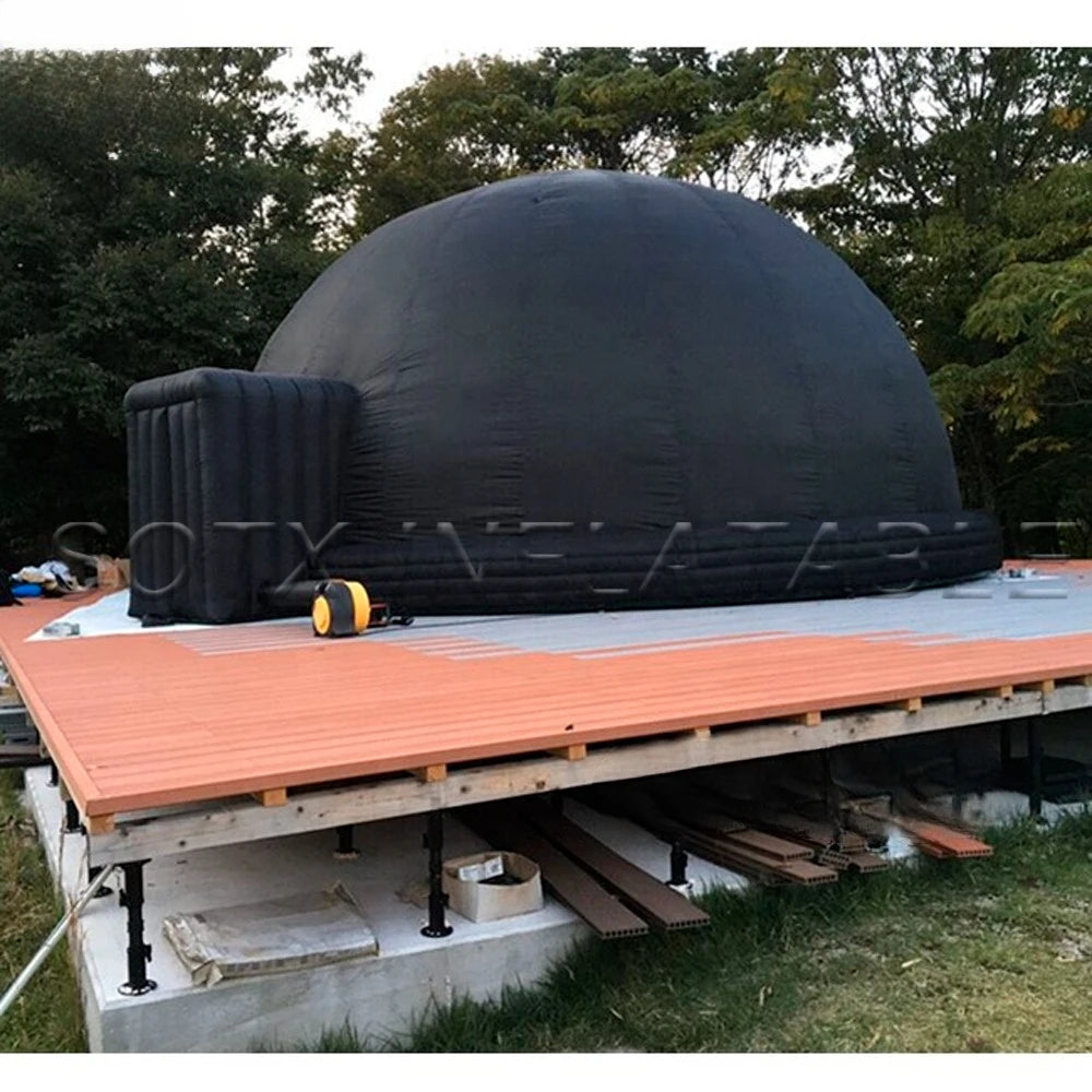 Education Event 6 M Mobile Black Inflatable Planetarium Dome,360 Degree Astronomical Tent Movie Cinema Area For Science