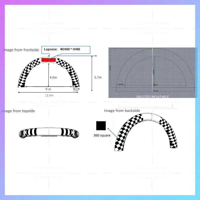 Inflatable Arch With Digital Printing Outdoor Custom Branded Air Entrance  For Advertising