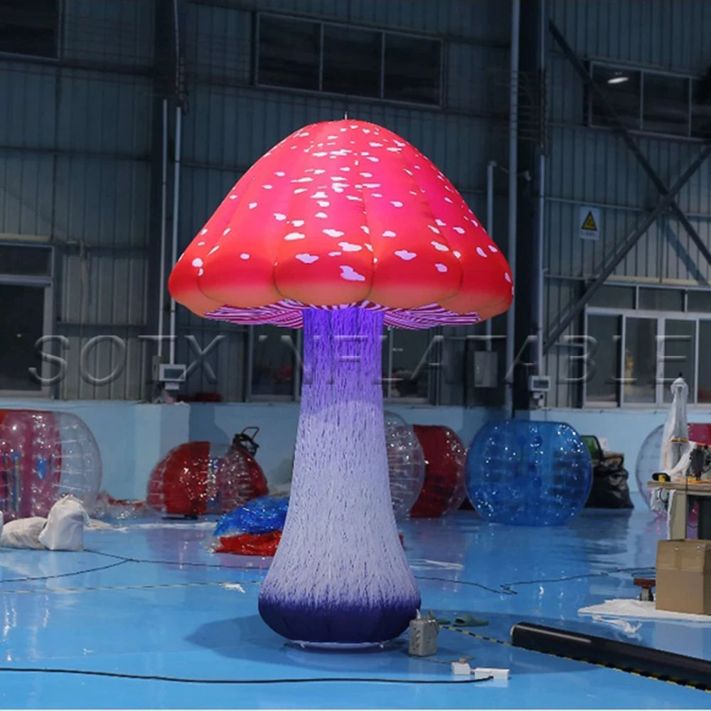Party Event Outdoor 2.4/3mH Inflatable Mushroom Decoration with LED lighting for