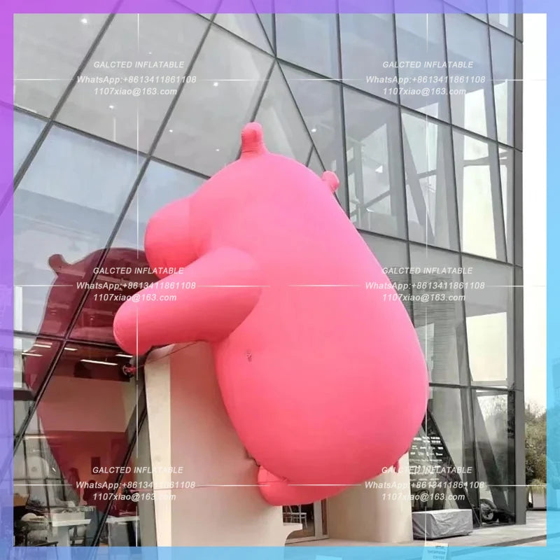 activity party exhibition advertising Giant inflatable hippopotamus climbing wall model decorative props size can be customized