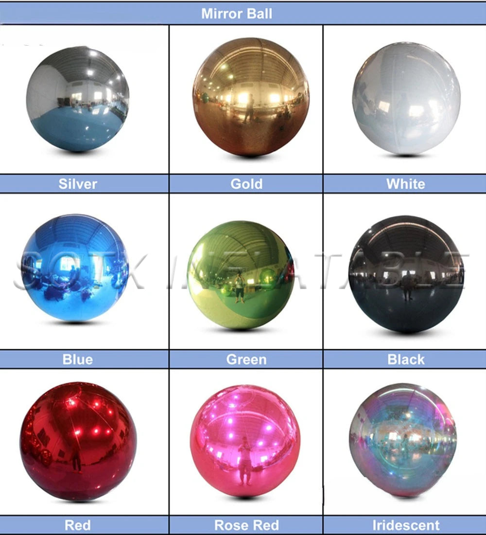Party Hanging Decoration Iridescent And Silvery Inflatable Mirror Ball Giant Mirror Balloon Disco Sphere For Wedding Nightclub