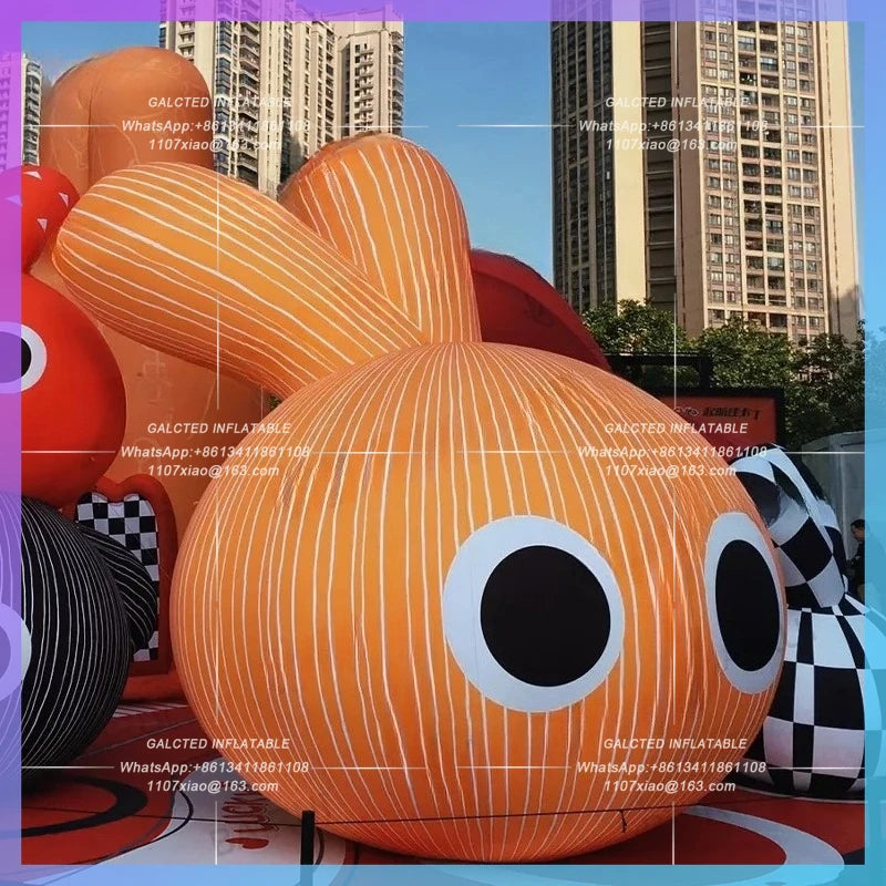 inflatable rabbit white light rabbit Factory production  cartoon rabbit head animal park decoration