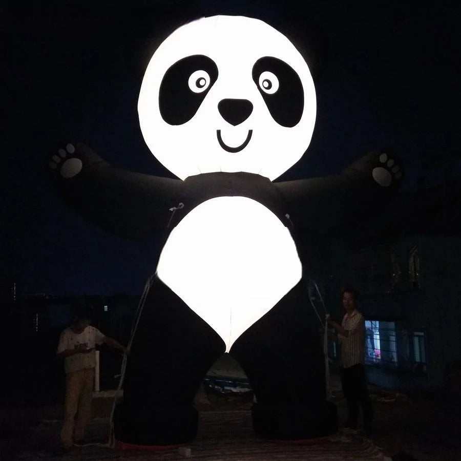 giant inflatable panda Customized advertising inflatable product cartoon for outdoor with led lights