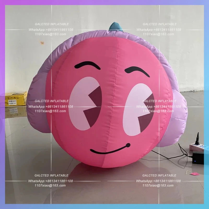 pink personality IP creative music Inflatable headphones fairy gas model  festival bar stage atmosphere interactive layout