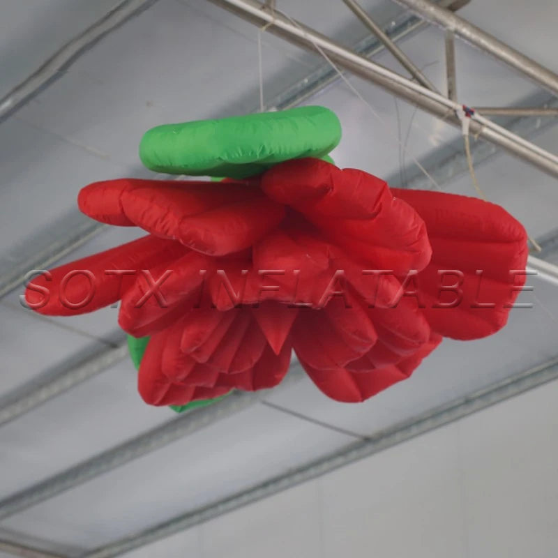 Party Event Bar 1.5/2m Giant Inflatable Flower Decoration Hanging Inflatable Red Rose Flower Wedding
