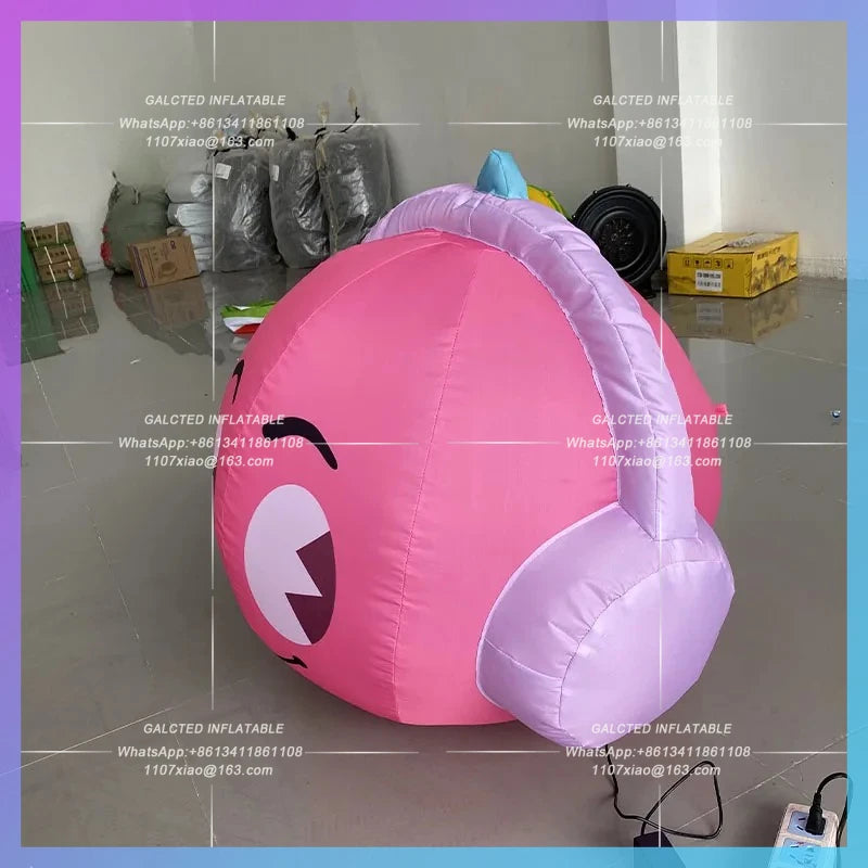 pink personality IP creative music Inflatable headphones fairy gas model  festival bar stage atmosphere interactive layout