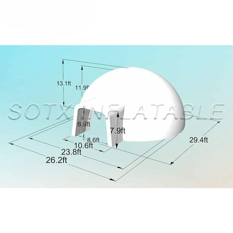Party Show Exhibition 8m Dia Inflatable Dome Tent Outdoor Inflatable Lingting Tent with Air Blower for Event