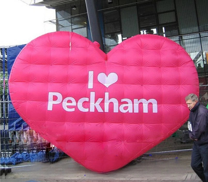 Valentine decoration Giant heart shape inflatable heart model hanging for