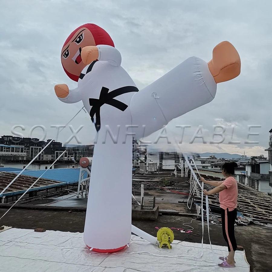 Promotion on Kicking Leg 3mH Inflatable Karate Model Taekwon Kick Man Kicking Leg for Advertising
