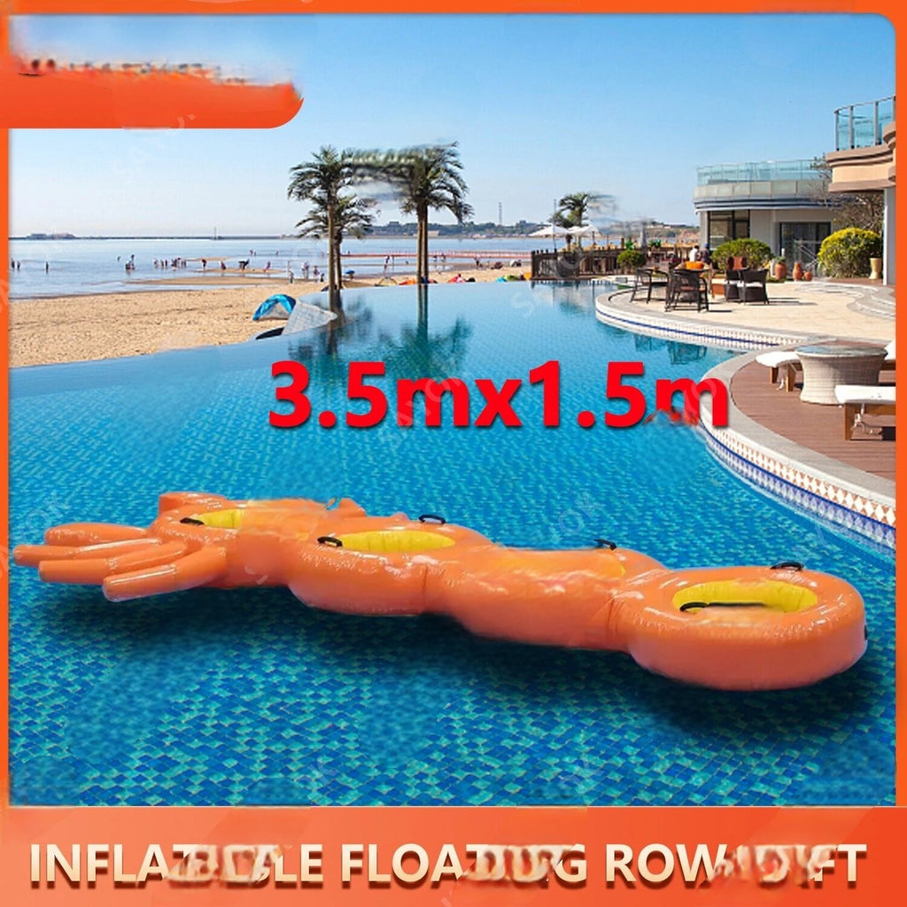 Swimming Pool Beach 3.5m PVC Inflatable Lobsters Shape Floating Row Raft Inflatable Float Lobsters for Adult Kids Summer