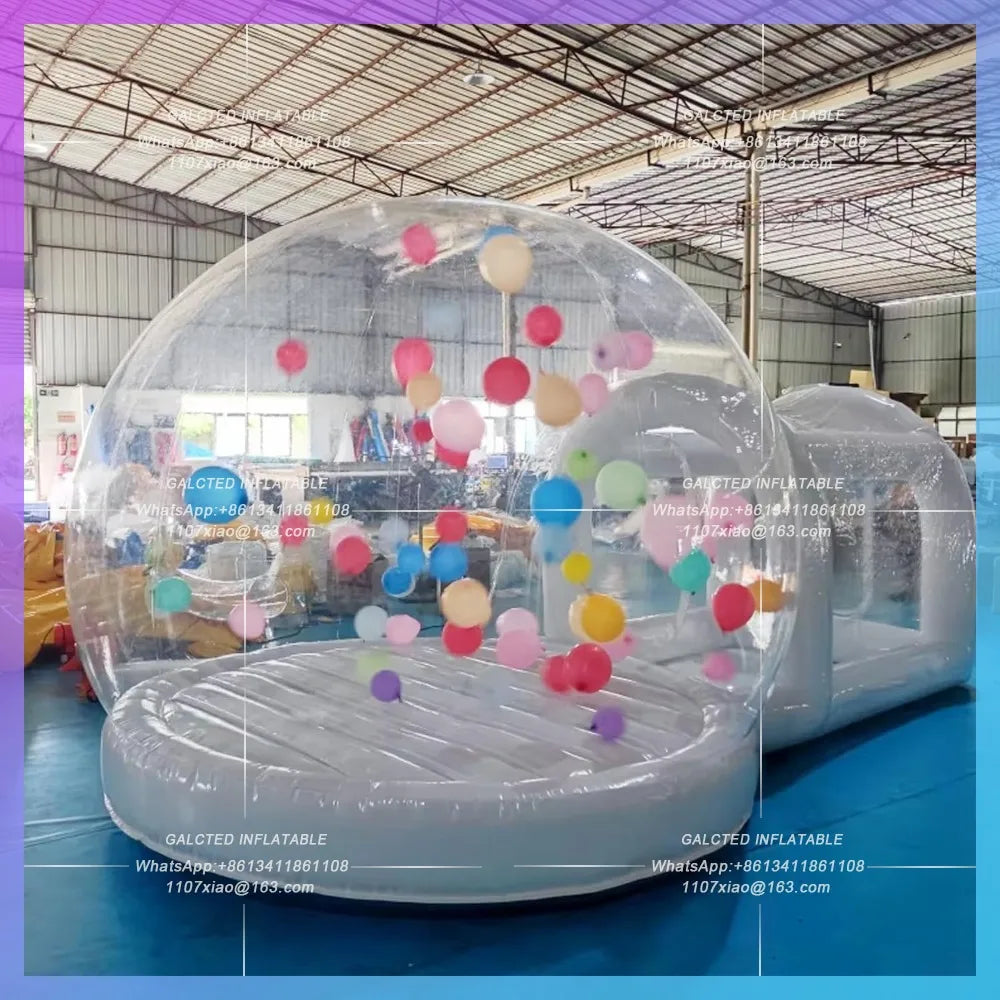 White Castle Jumping Trampoline 10FT Inflatable Bubble Balloon House Commercial PVC  Bubble Balloon Tent for Kids,Toddler