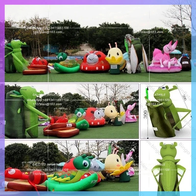 Inflatable Grasshopper Decorations Customized 2.7x3m Big Inflated Cartoon Toys For Party Event Home Decoration-Toys