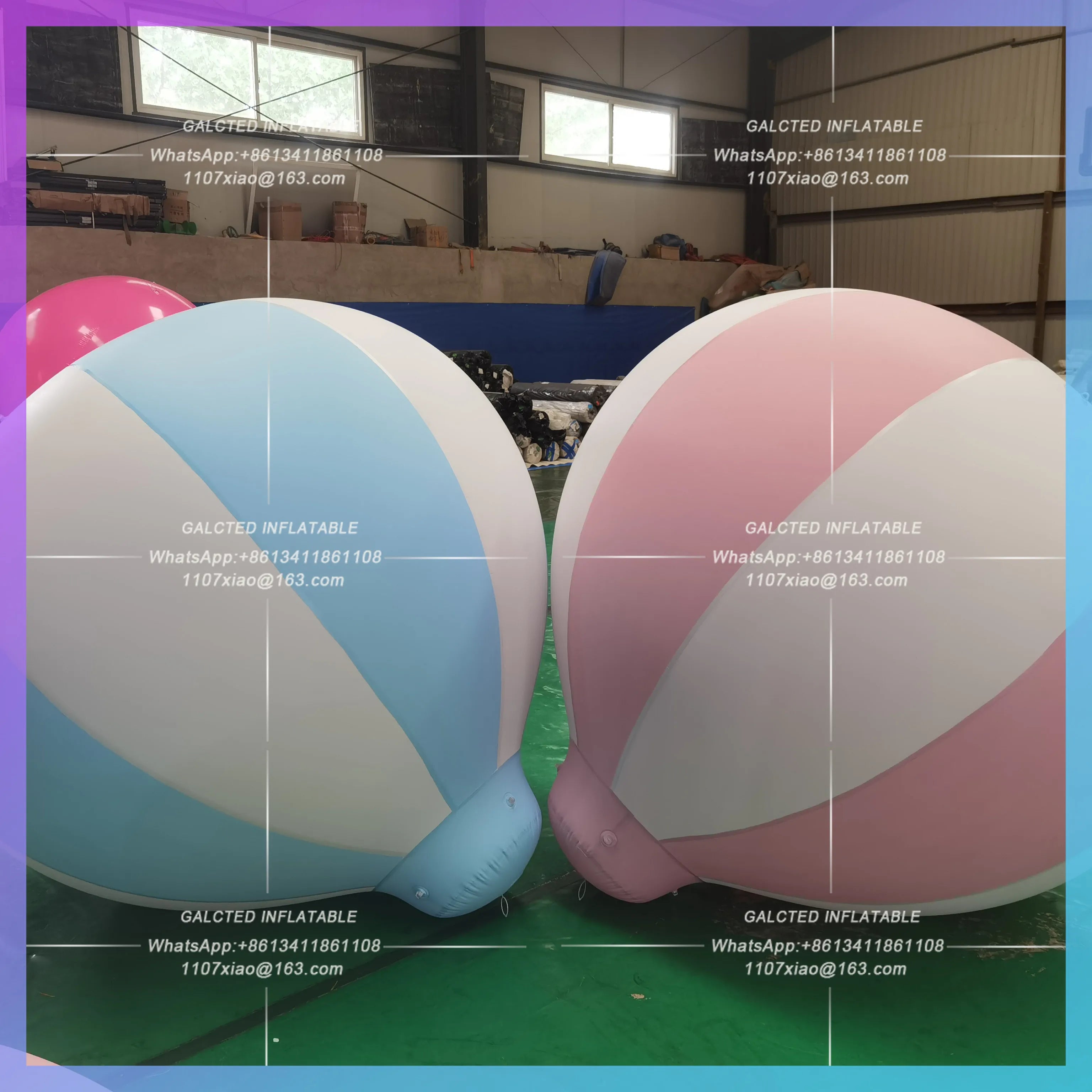 3/5ft PVC Inflatable Hot Air Balloon with Stripes for Advertising, Events, Parties, or Birthday Decoration