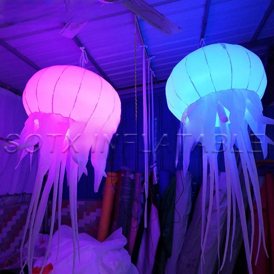 Event Wedding Party Inflatable Hanging Jellyfish LED Decoration Glowing in Dark for Night