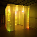 for DJ Entertainments Factory Sale Custom Advertising RGB Led Inflatable Tent Cubic Booth with door/window Free logo