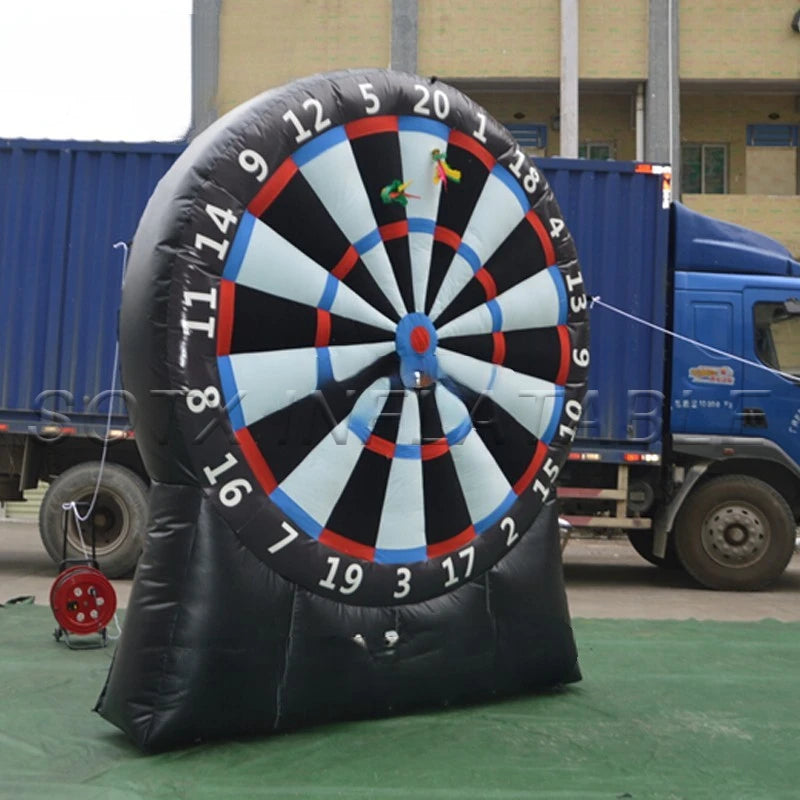 Dartboard Sport Game 3mH PVC Inflatable Soccer Darts Board Giant Outdoor Soccer Darts Board with Ball Blower for Kick