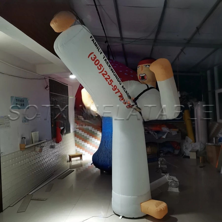 Advertising Promotion 3mH Inflatable Karate Model Taekwon Kick Man Kicking Leg for