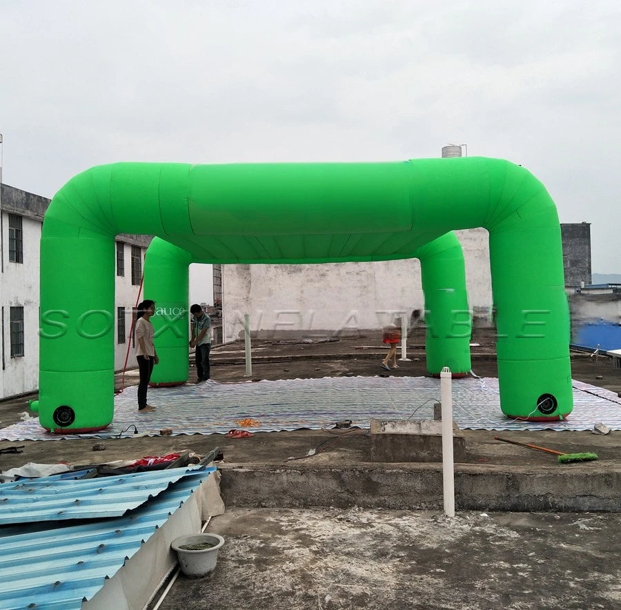 Trade Show Use 6mLx5.75mWx3mH Cool Green Four Legs Inflatable Tent For Commericial Event /