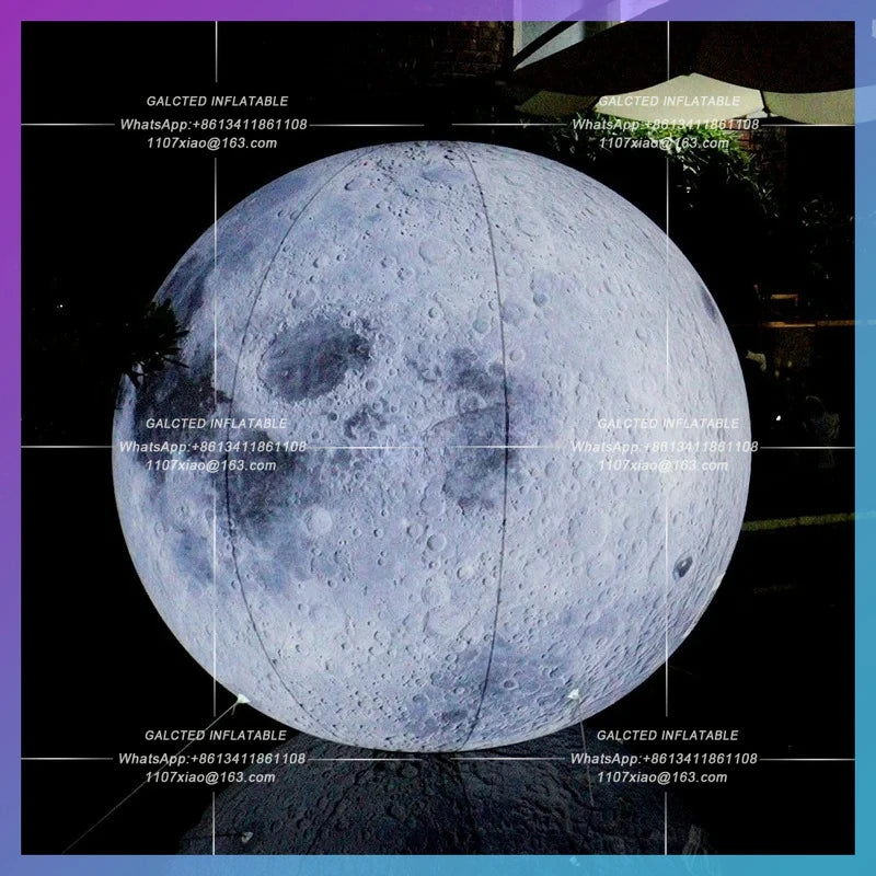 Inflatable Moon With Lighting For Decoration Inflatable Toys Waterproof /PVC Blow Up Airtight Planets For Sale - Toys