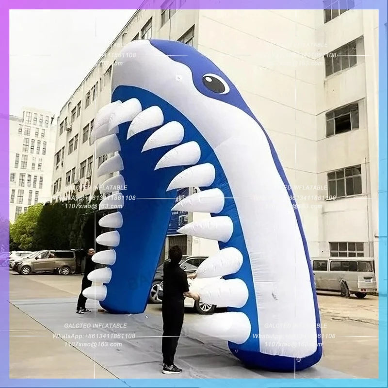 inflatable shark arch Customize ocean  blue/green/red/yellow/pink balloon animal archway decoration
