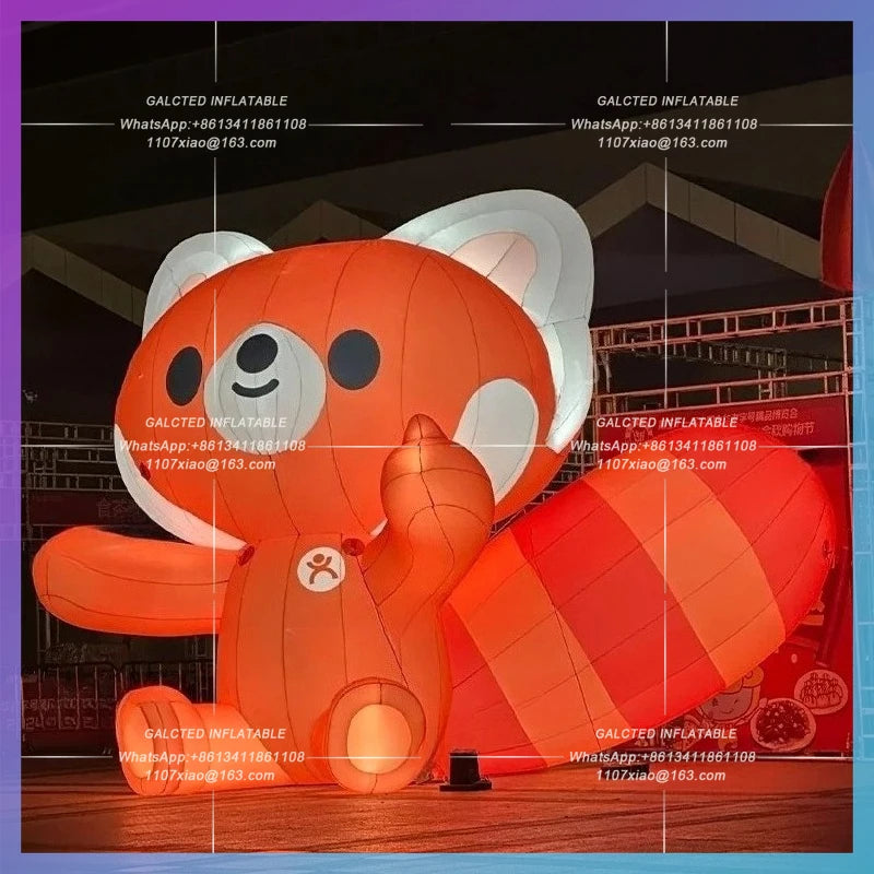 inflatable red panda cartoon cute huge panda Chinese wild animal for zoo, forest, plant protection advertising decoration