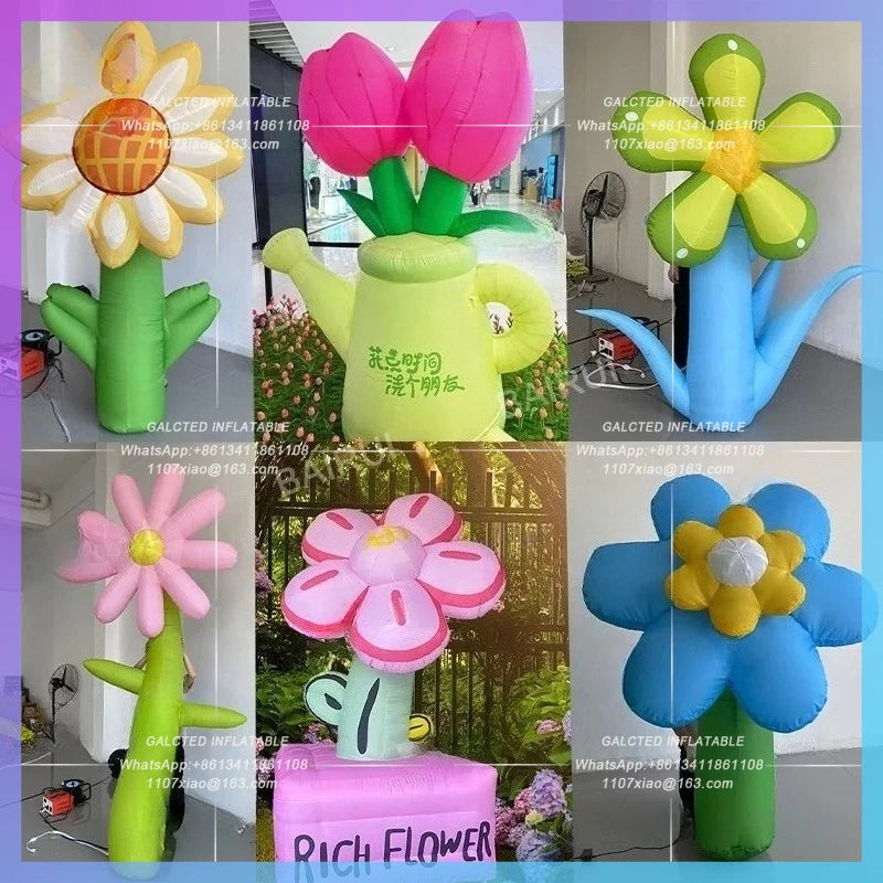 rich flowers, shower flower Customize inflatable sunflower, for shopping advertising decoration