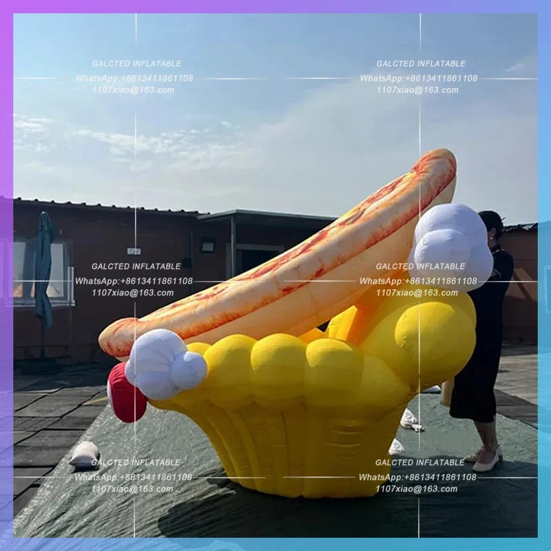 inflatable model Western restaurant Inflatable simulation pizza hamburger fast food restaurant drainage door lighting layout