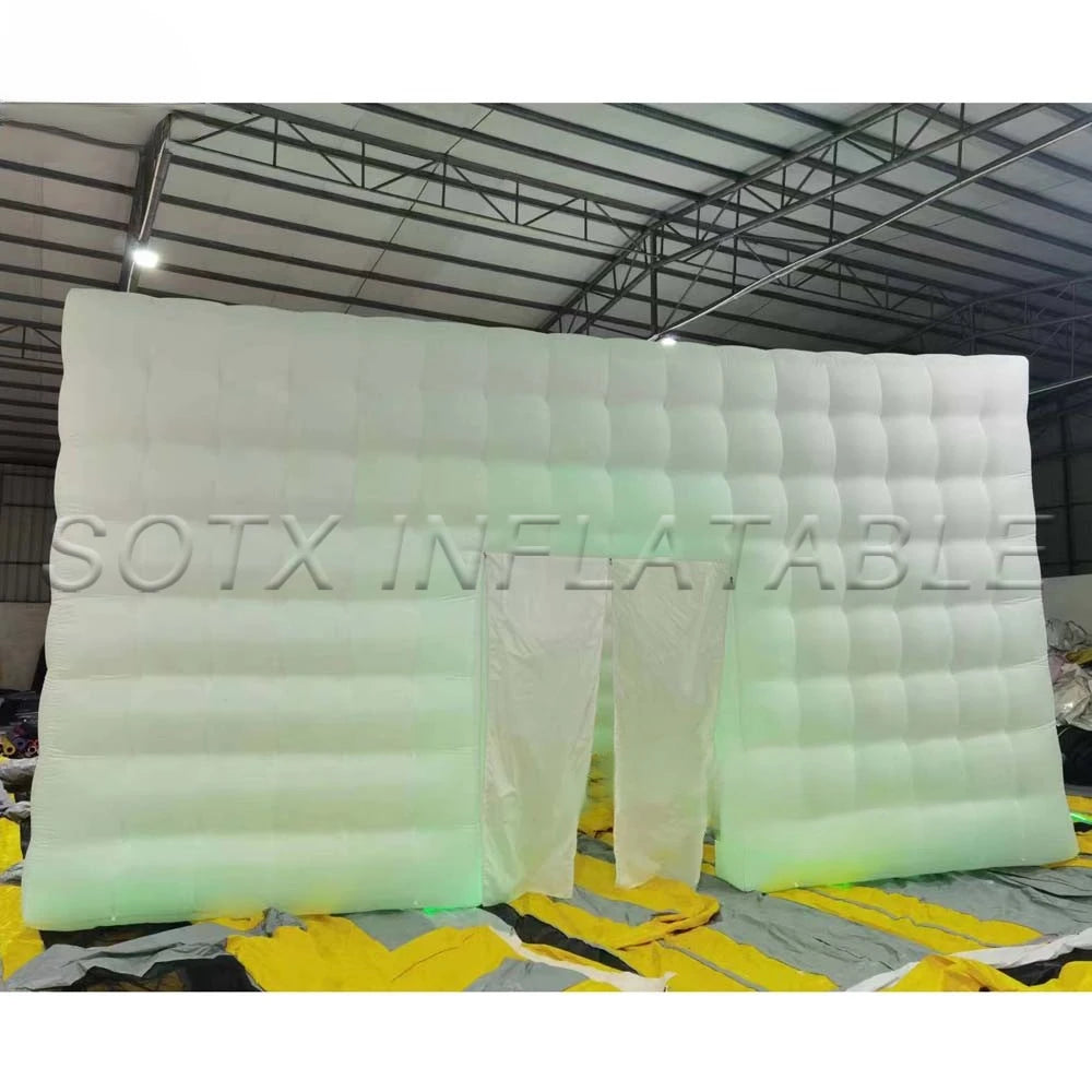 Show Room Outdoor Blow Up Lighted Large Inflatable Cube Wedding Party Tent Event Inflatable Nightclub Tent With Blower 10m