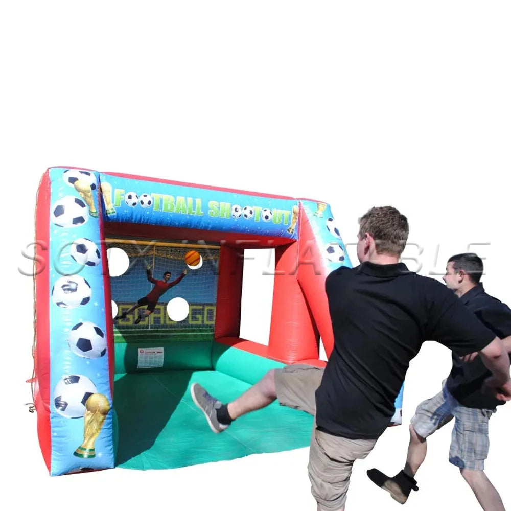 Shootout For Sale Commercial 0.55mm PVC Tarpaulin Inflatable Soccer Gate Football Kick Shooting Game Penalty