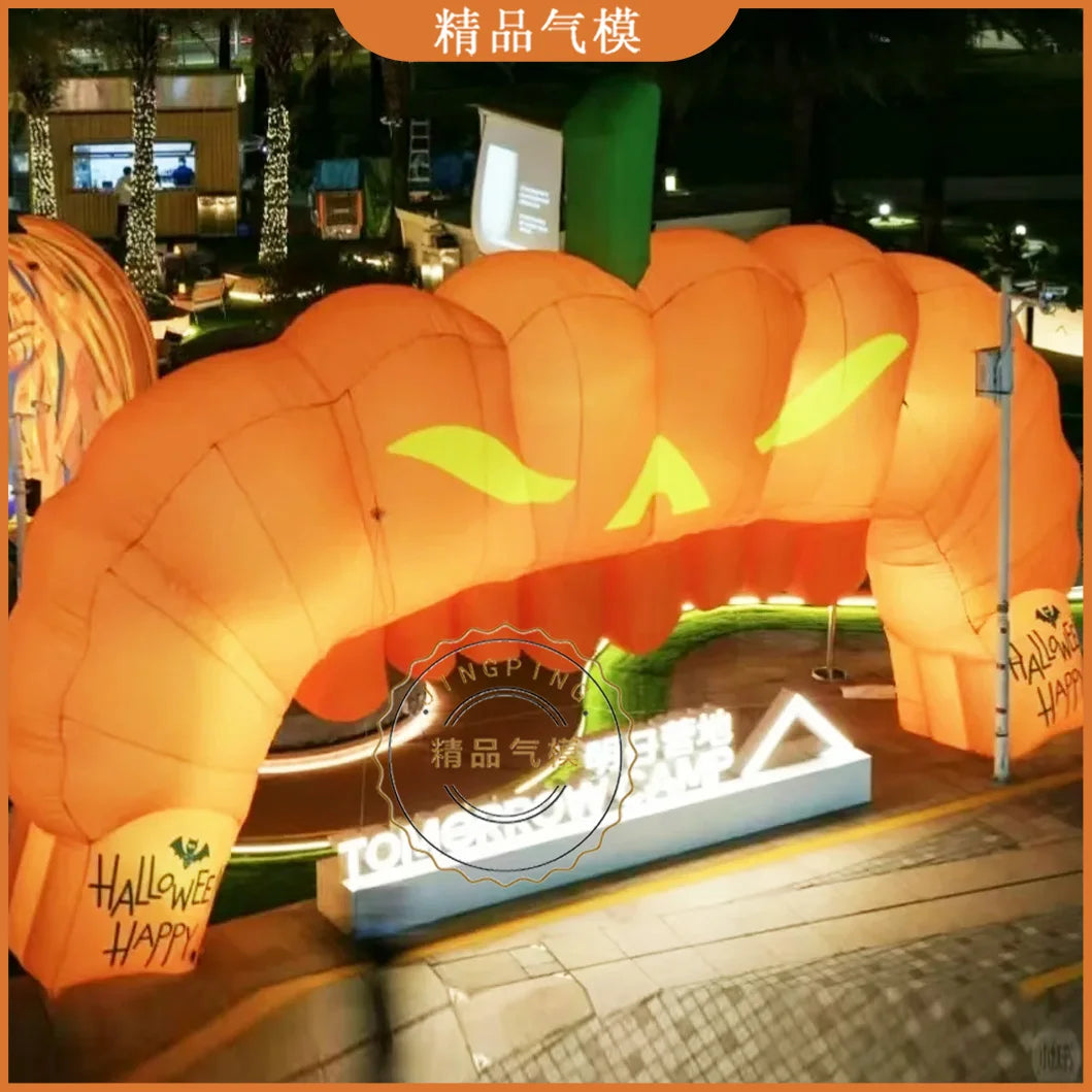 Inflatable Halloween Pumpkin Arch - Spooky Decoration for Bars, Nightclubs, and Outdoor Events