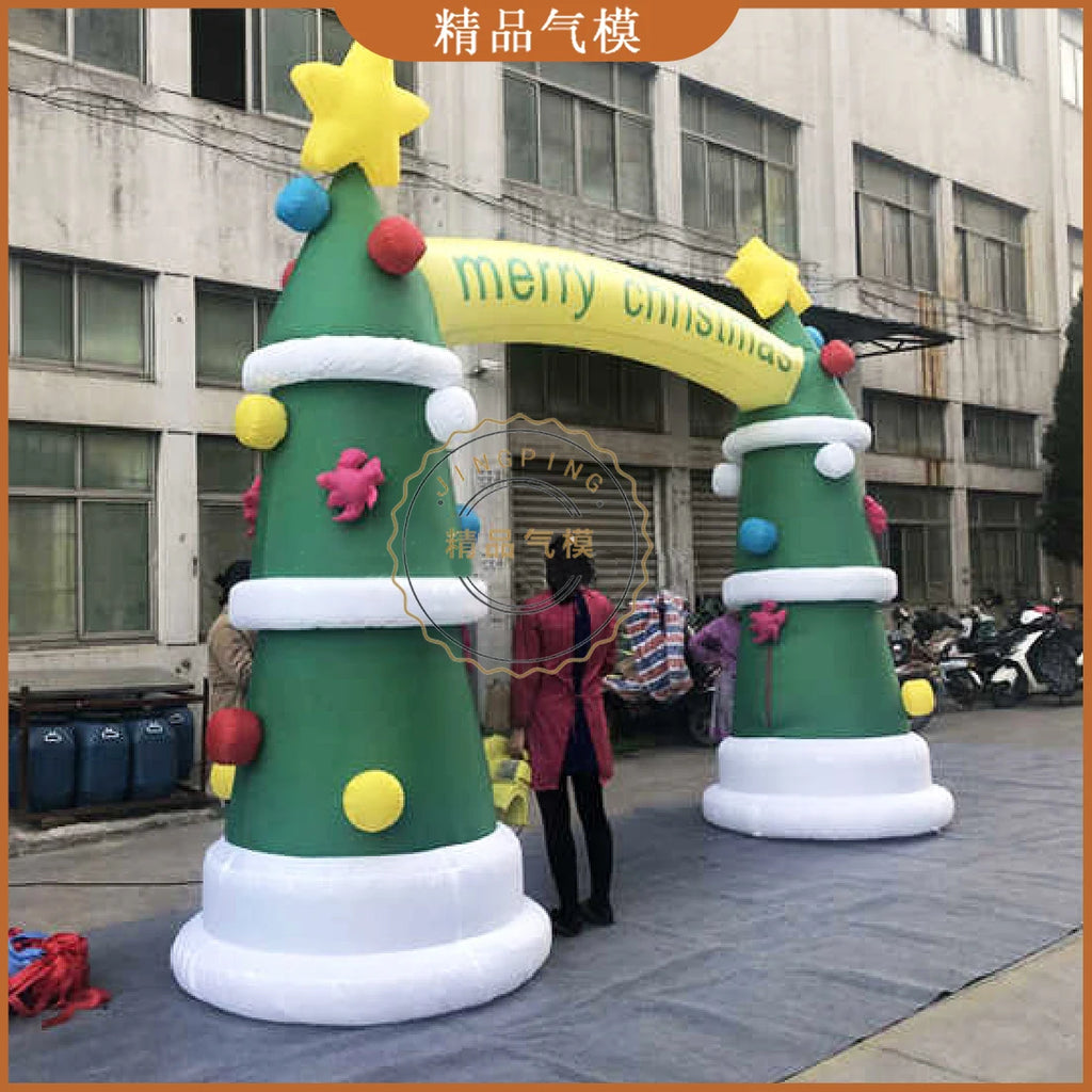 Inflatable Christmas Arch with Lights - Festive Decoration for Parties, Shopping Malls, and Storefronts