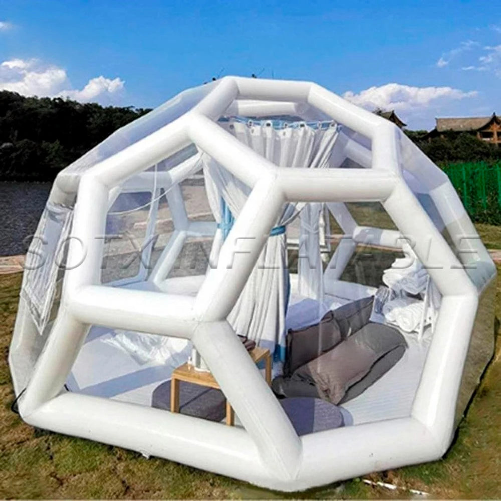 Room For Outdoor New Design Airtight Football Shape Crystal Inflatable Bubble Soccer Dome Tent Transparent Camping Hotel Clear